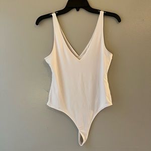 open edit white bodysuit